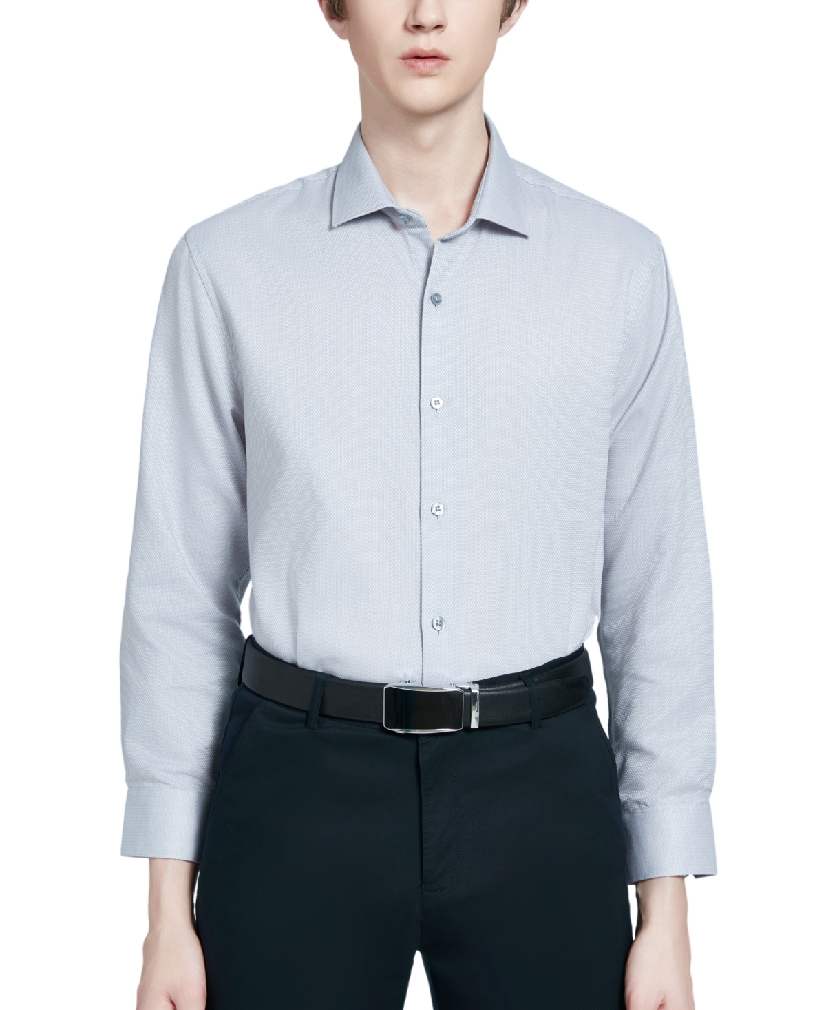 Perry Ellis Men's Modern-Fit Sycamore Dobby Dress Shirt