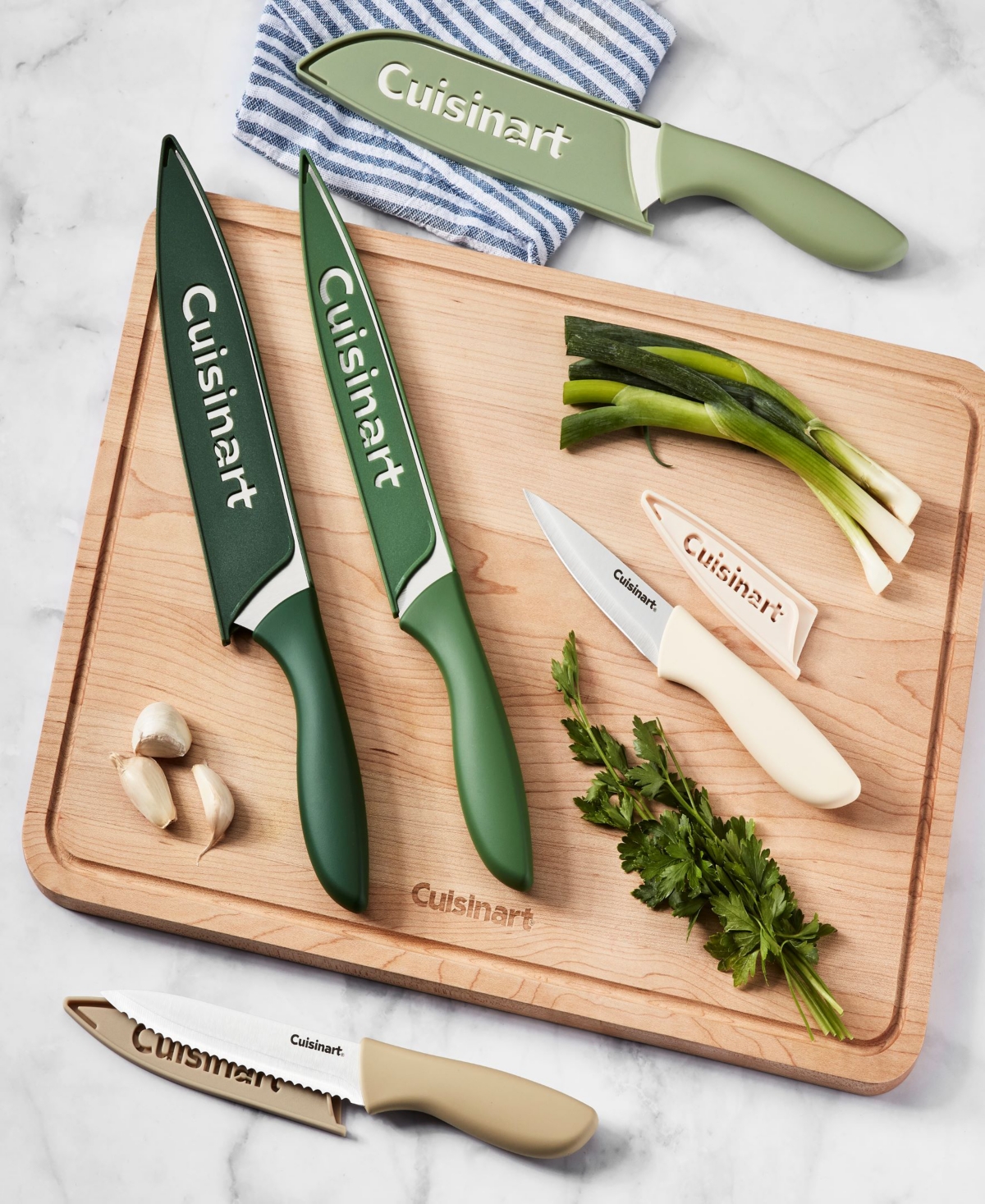 CUISINART ADVANTAGE 10-PIECE KNIFE SET, MUTED EARTH 