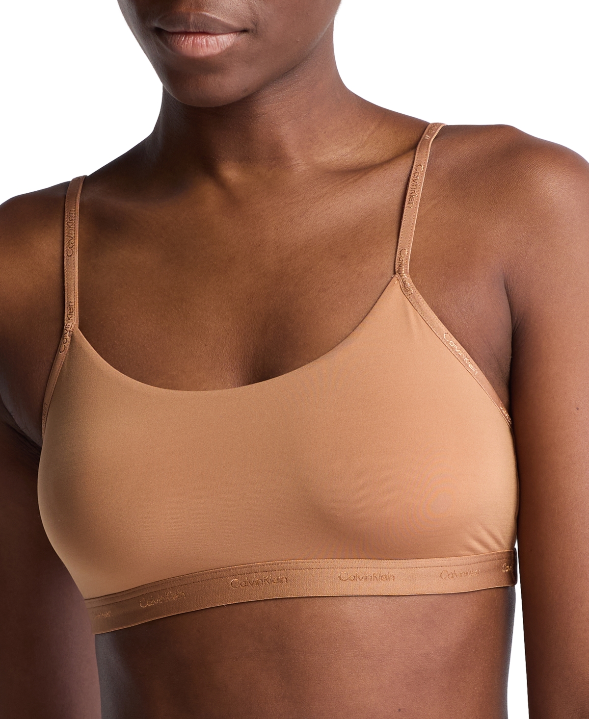 Calvin Klein Women's Form To Body Lightly Lined Bralette Qf7554 In Cedar