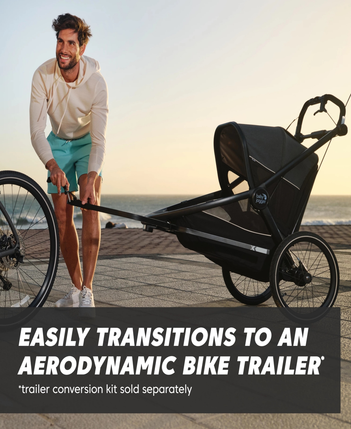 Baby Jogger City Prix Jogger Bike Trailer In Ambition Black