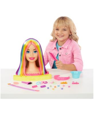 Barbie Deluxe Styling Head, Barbie Totally Hair, Blonde Rainbow Hair