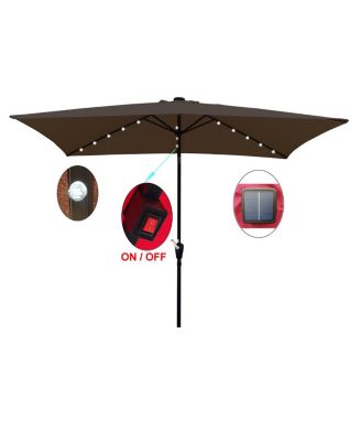 Streamdale Solar Lighted Patio Umbrella with Crank (10' x 6.5')