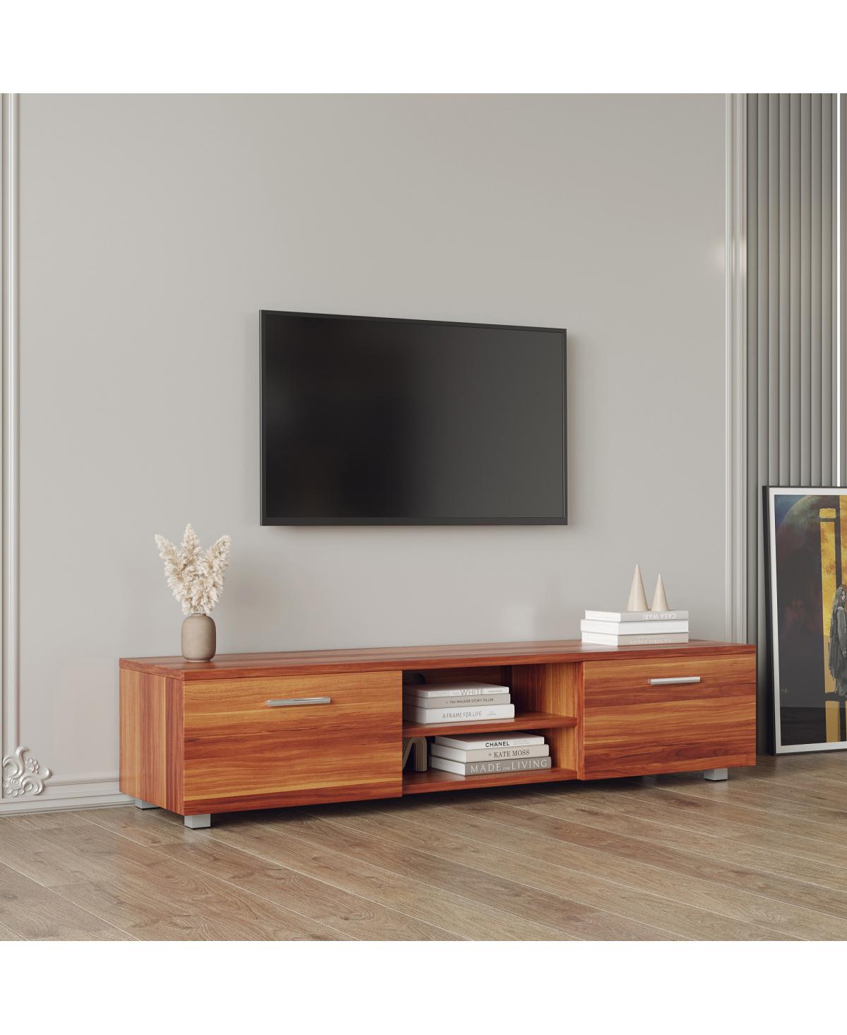 Streamdale FurnitureTv Stand For Tv Stands, Media Console Entertainment Center Television Table - Walnut