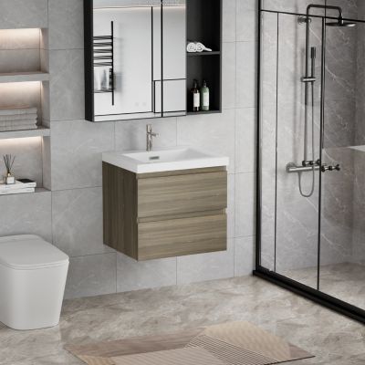 Streamdale 30" Wall-Mounted Vanity with Resin Sink & Soft-Close Drawers