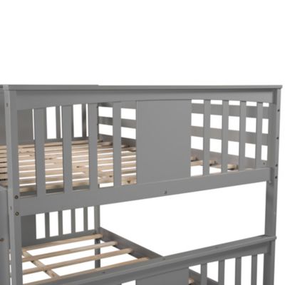 Streamdale Full Over Full Bunk Bed With Twin Size Trundle And Ladder