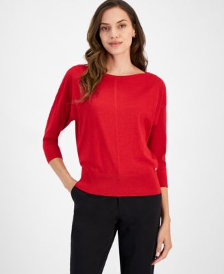 Boat Neck Off Shoulder Cozy Dolman Sleeve Sweater in Frosty Mint main image 1