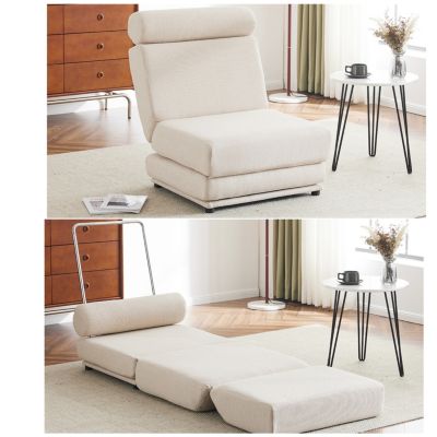  Foldable Sofa Bed with Pillow, Portable, Breathable Linen