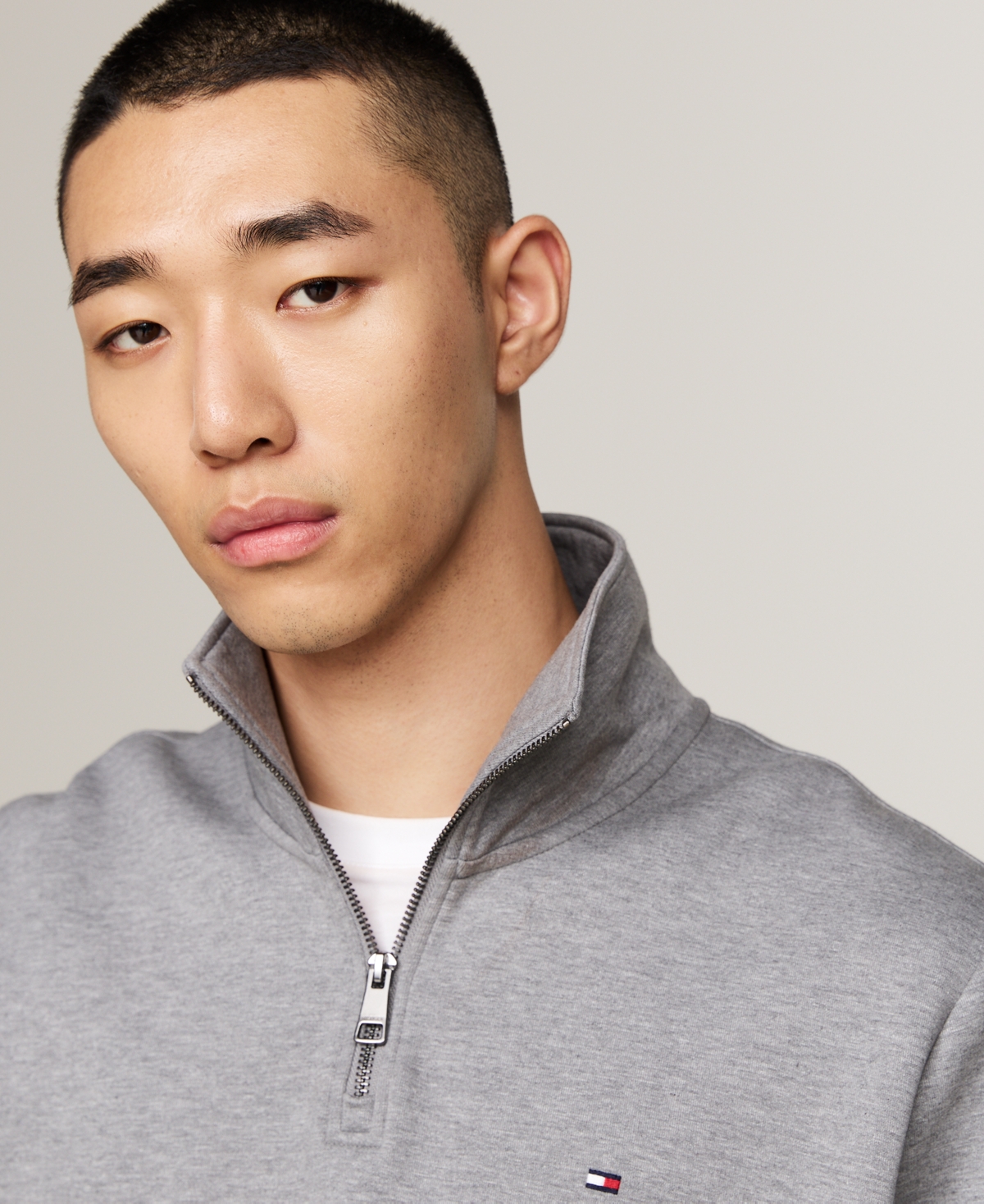 Tommy Hilfiger Intechno Knit Quarter In Gray