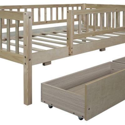 Twin Size Daybed Wood Bed With Two Drawers