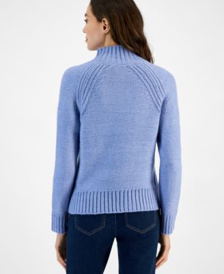 Women's Cable-Knit Mock-Neck Sweater