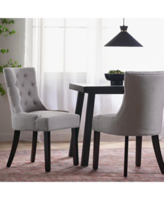 Set of 2 Tufted Velvet Dining Chairs w/ Diamond Stitching