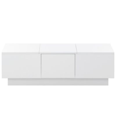 White Multi-Storage Coffee Table, 39.3"x21.6"