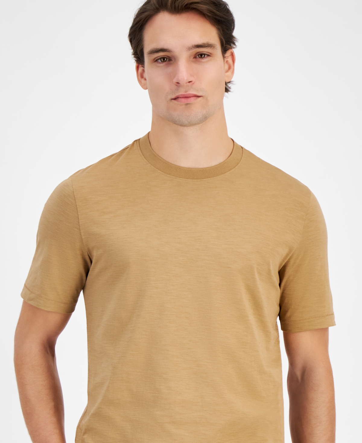 Michael Kors Men's Refine Textured Crewneck T-shirt In Gold
