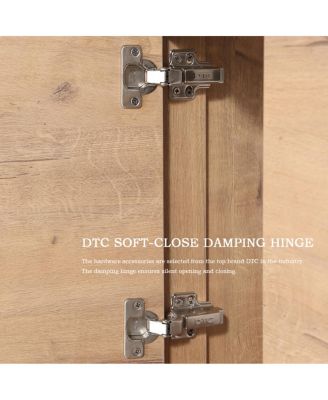 1Pc Silent-Closing Doors &amp; Adjustable Shelf Dual-Purpose Bathroom Vanity Cabinet