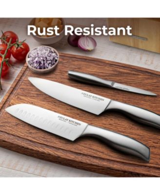 12 Piece Ultra Sharp Kitchen Knife Set with Block and Sharpener
