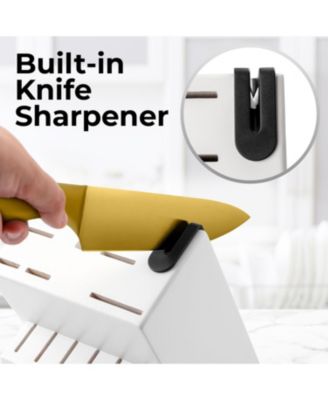 15 Piece Stainless Steel Knife Set with Block and Sharpener