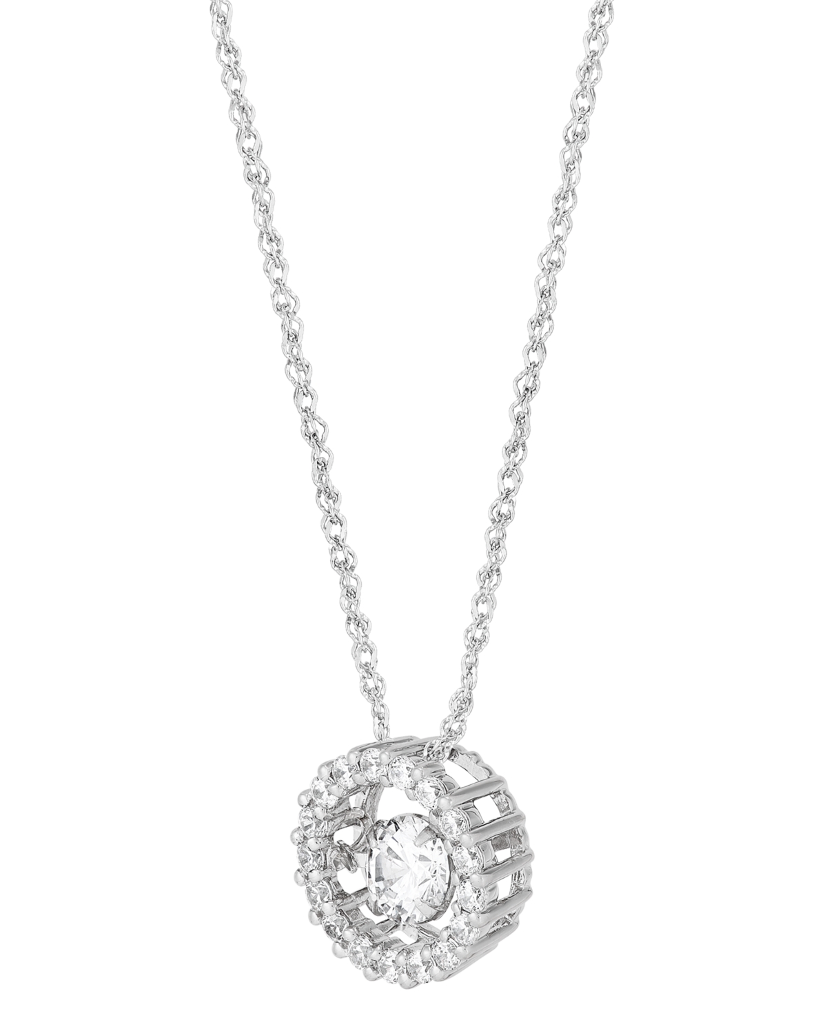 Grown With Love Lab Grown Diamond Openwork Halo Pendant Necklace (3/4 Ct. T.w.) In 14k White Gold, 16" +2" Extender In White Gold
