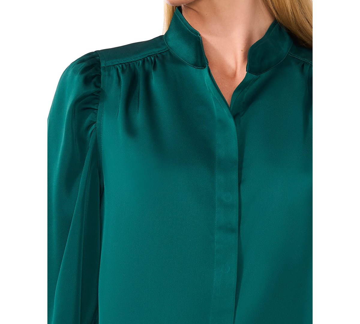 CeCe Women's Stand-Collar Long-Sleeve Blouse