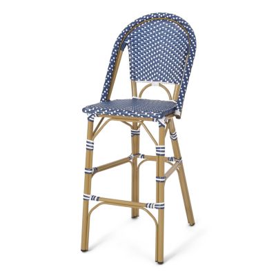 Streamdale Sleek Aluminum Bistro Barstools with Durable Poly Rattan Weave