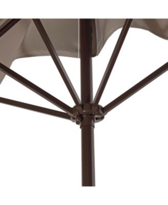 9ft Rectangular Half Market Patio Umbrella Crank, Wind Vent UV Protection
