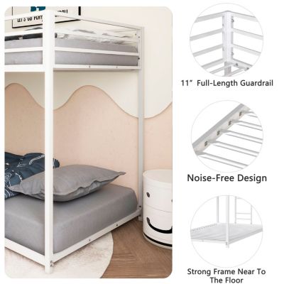 Adam Twin over Twin Metal Bunk, White