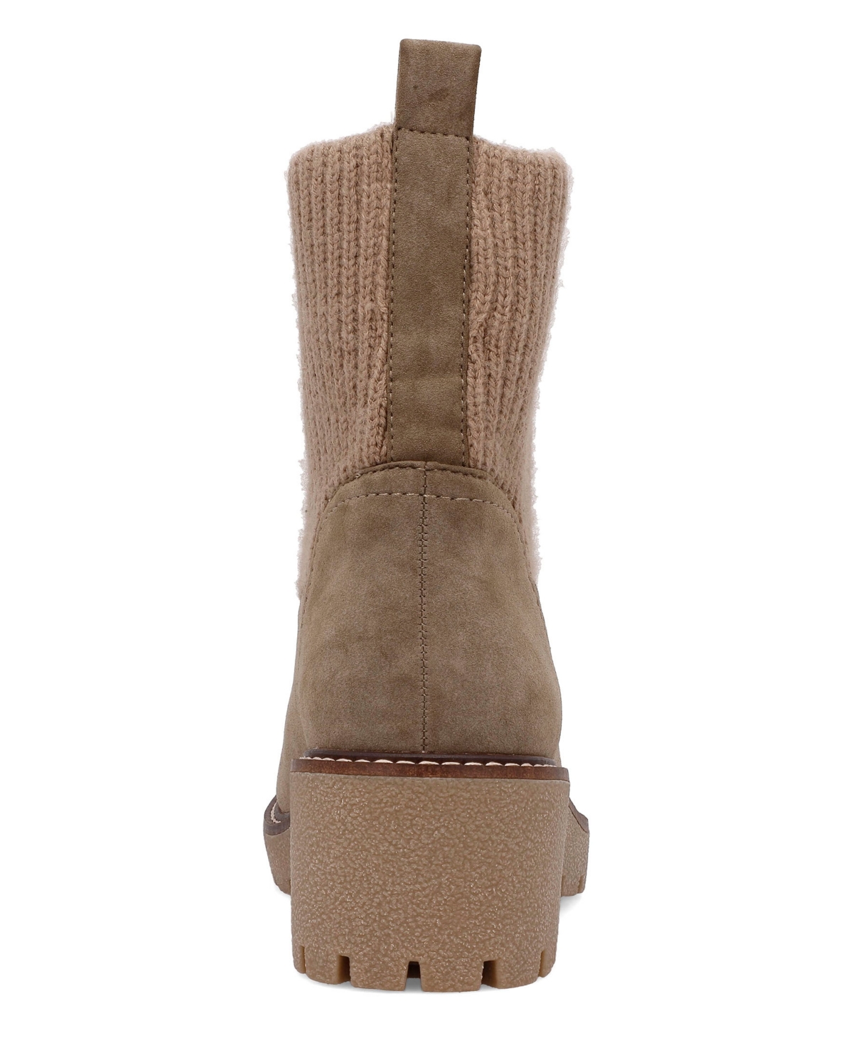 Mia Women's Kara Knit Cuff Lug Sole Chelsea Booties