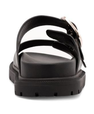 Women's Gen Double Buckle Flat Slide Sandals