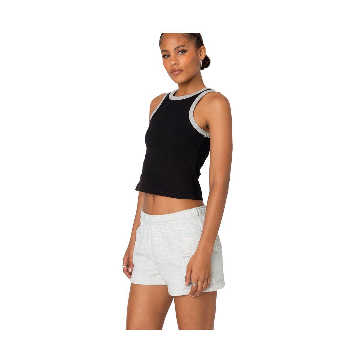Edikted Women's Wes Contrast Ribbed Tank Top
