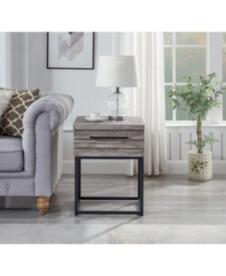 Celestial Contemporary Storage End table, Gray