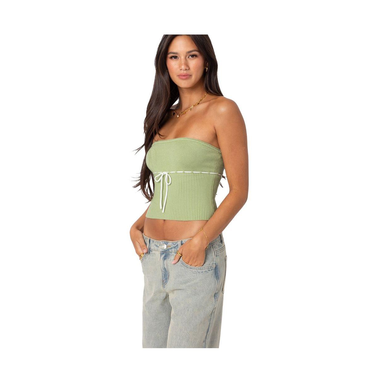 Edikted Women's Elsie Knitted Tie Tube Top