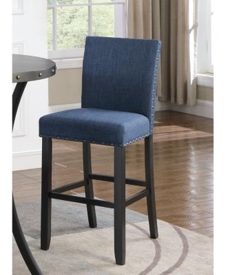 Fabric Bar Stools with Nailhead Trim
