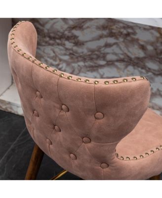 Wing-Back Suede-Like Counter Height Stools