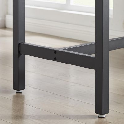 Streamdale Gray Bar Table Set with Backrest Stools