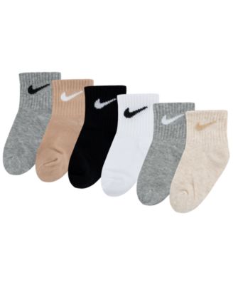 Baby Girls' or Baby Boys' and Toddler Swoosh Ankle Socks, 6-Pack