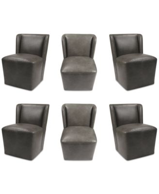 Furniture - Seham 6-Pc. Faux Leather Dining Chair Set