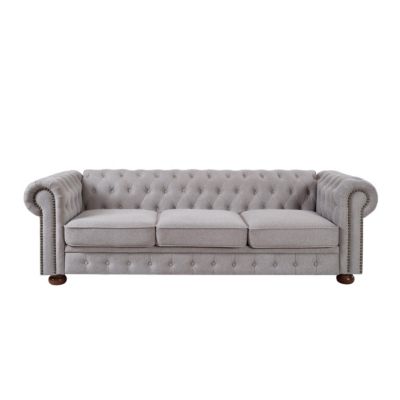 Chesterfield Sofa In Linen Fabric