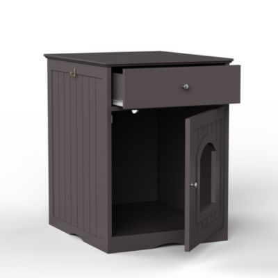 Wooden Pet House with Drawer and Side Table
