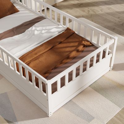 Montessori Twin Floor Bed with Safety Barrier