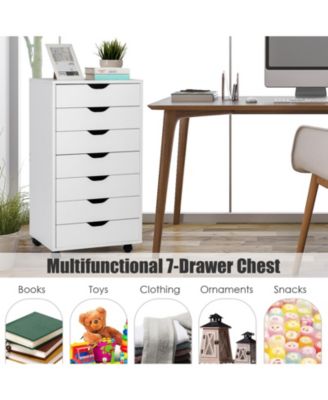 7-Drawer Chest Storage Dresser Floor Cabinet Organizer with Wheels
