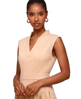 Women's Tiered-Fringe Sleeveless Dress