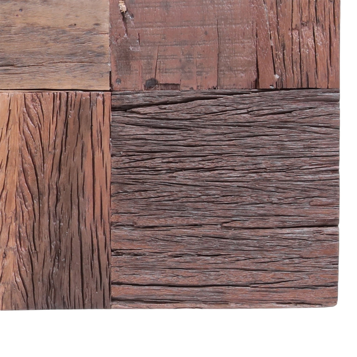 Streamdale Furniture Boho Glam Console Table Handcrafted Recycled Wood & Silver Steel