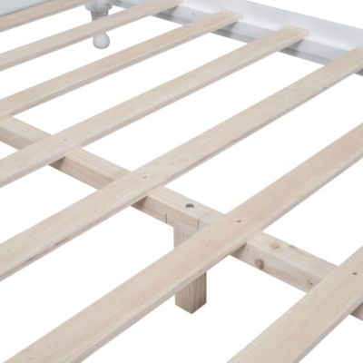Full Size Wooden Platform Bed Frame with Slat Support