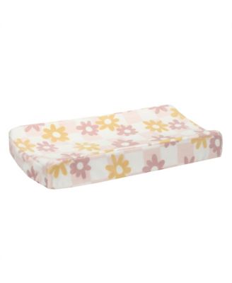 Daisy Dreams Pink/White Checkered Soft Luxury Changing Pad Cover