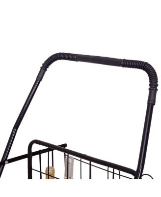 Folding Shopping Cart Jumbo Basket Grocery Laundry Travel w/ Swivel Wheels