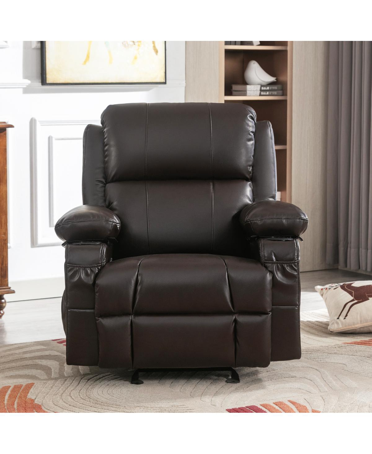 Streamdale Furniture Oversized Recliner Chair with Massage, Heat & Usb -- Brown
