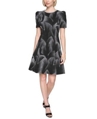 KARL LAGERFELD PARIS Women's Fan-Texture Embellished Dress - Macy's