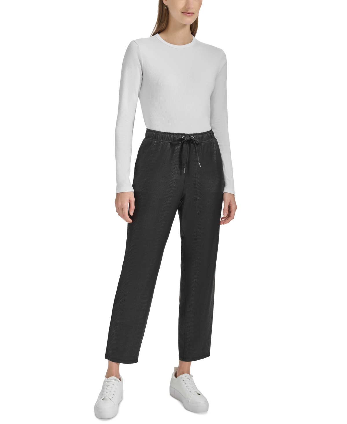 MARC NEW YORK WOMEN'S SNAKESKIN-PRINT PULL-ON PANTS 