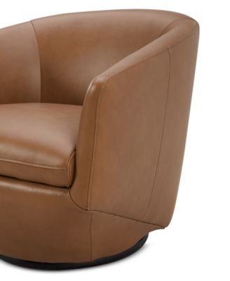 Hemky Leather Swivel Chair, Created for Macy's