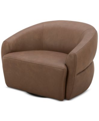 Nicolls Leather Swivel Chair, Created for Macy's