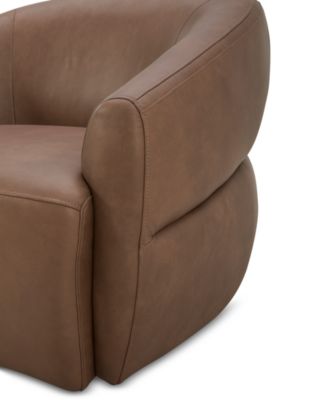 CLOSEOUT! Nicolls Leather Swivel Chair, Created for Macy's